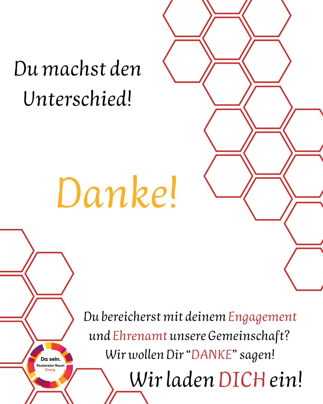 Flyer zu den Veranstaltungen 'Du machst den Unterschied - Danke!'