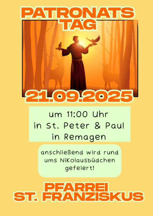 Plakat zum Patronatstag von St-Franziskus 2025