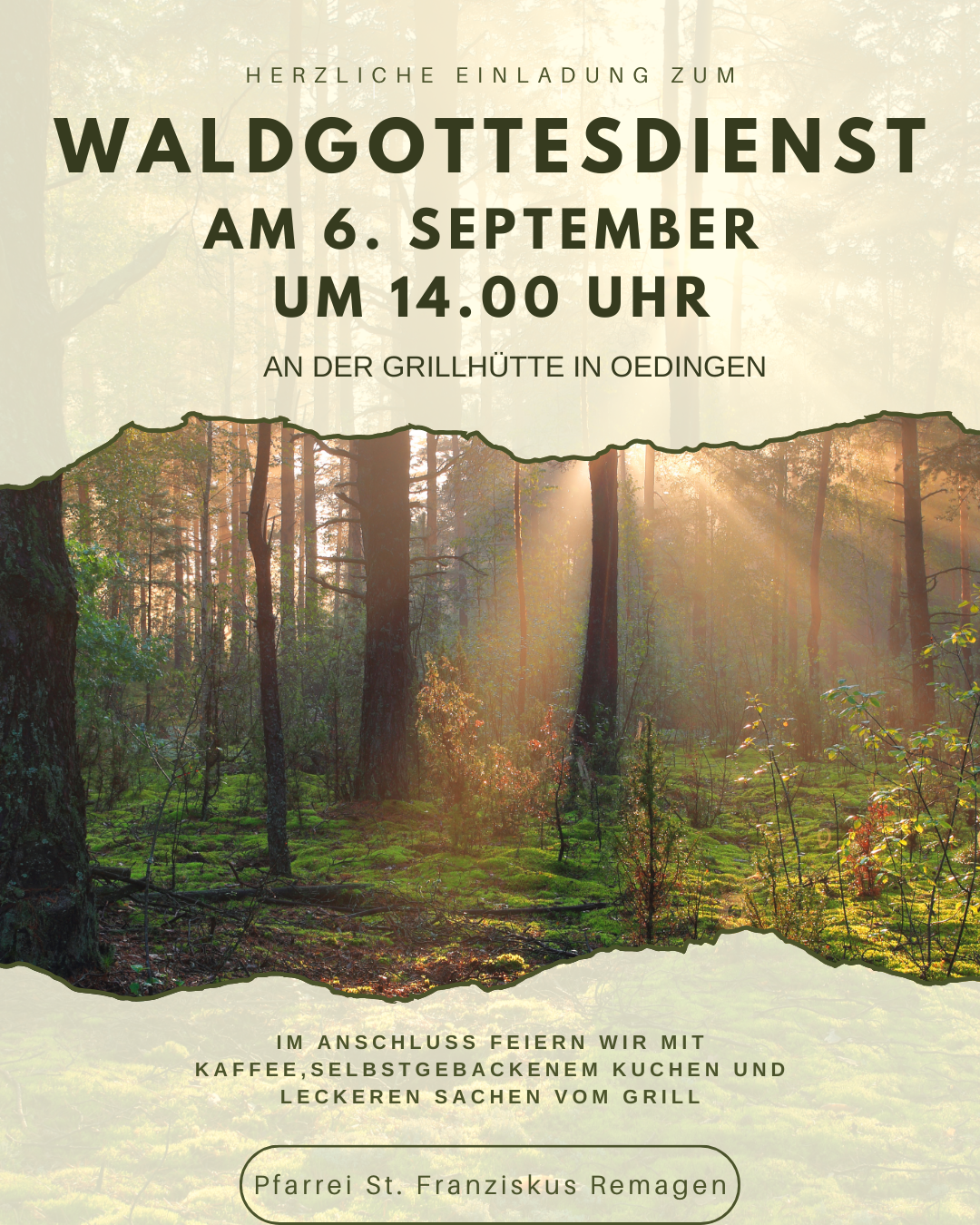 Plakat zum Waldgottesdienst 2025
