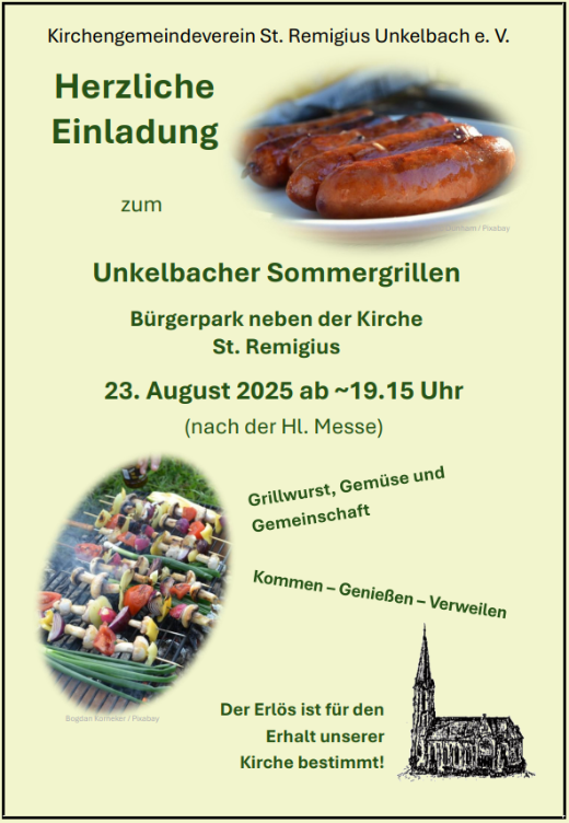 Einladung zum Unkelbacher Sommergrillen 2025