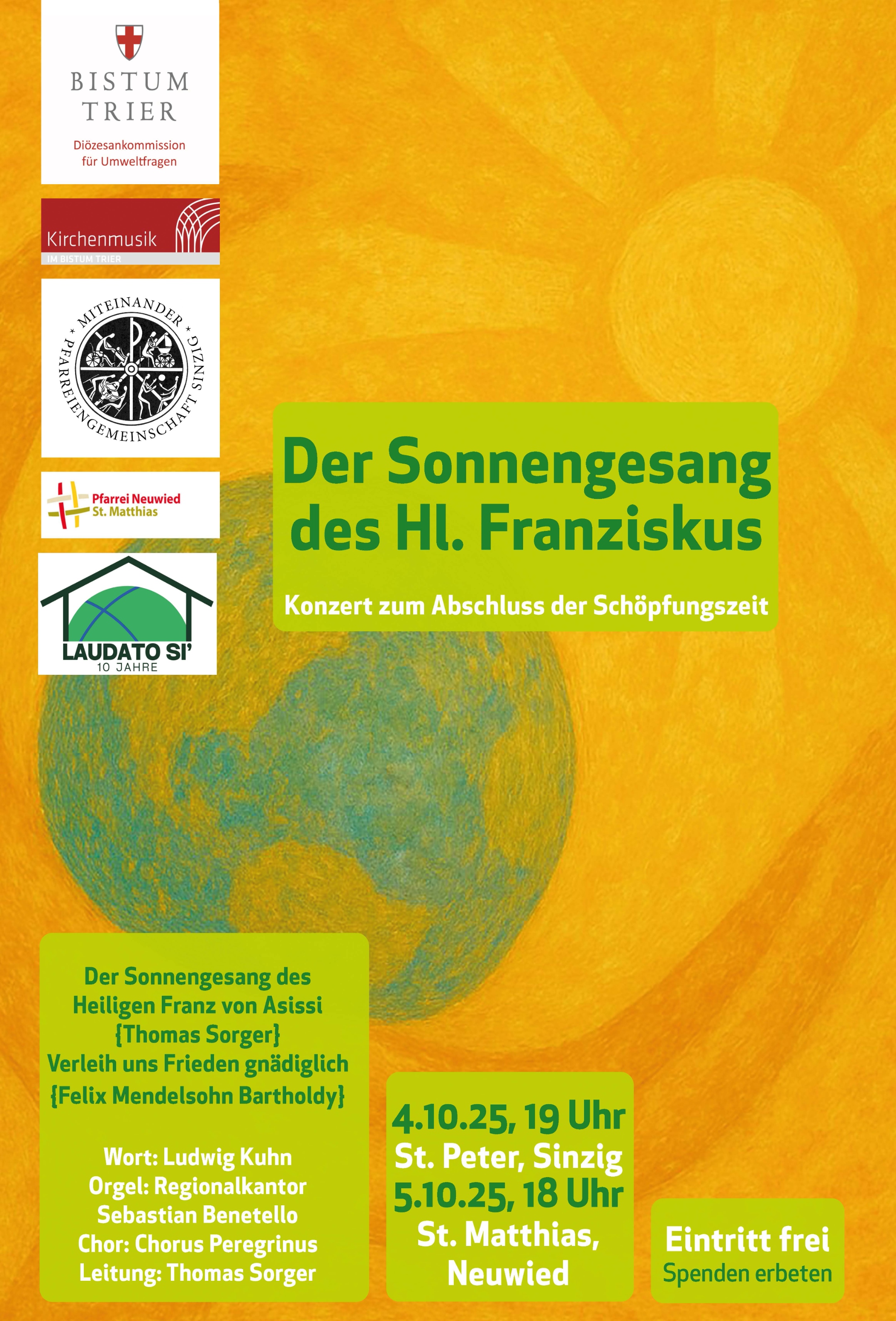Flyer zum Konzert zum Abschluss der Ökumenischen Schöpfungszeit 2025
