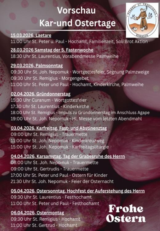 Flyer 'Vorschau Kar- und Ostertage 2026'