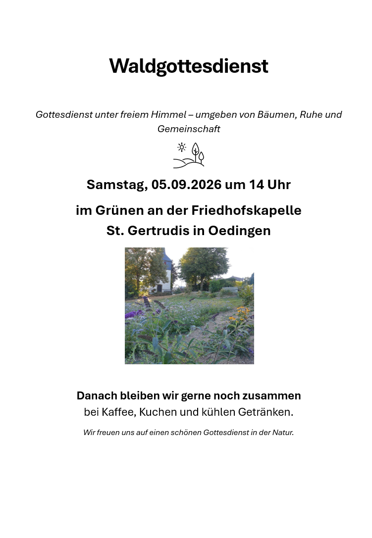 Flyer zum 'Waldgottesdienst 2026'