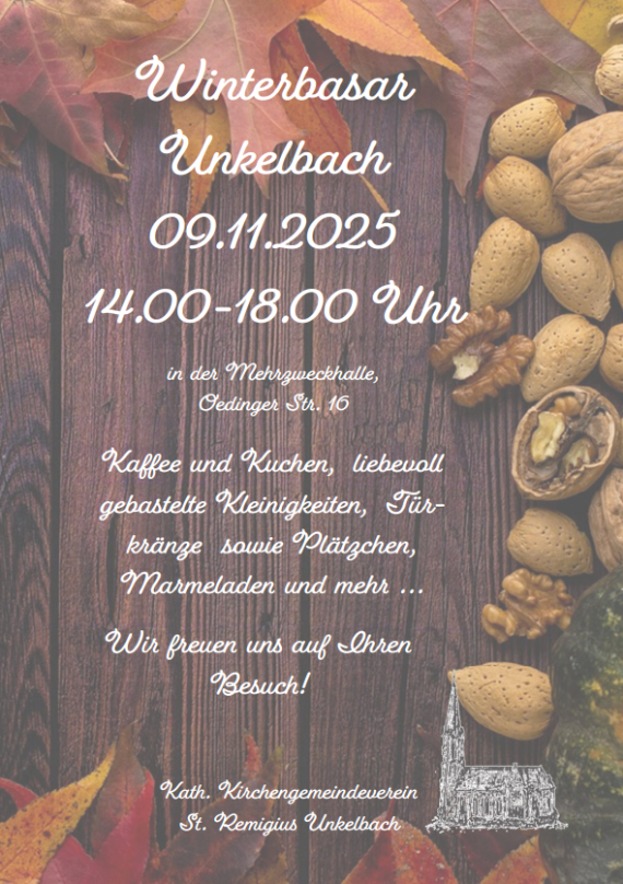 Flyer zum Winterbasar Unkelbach 2025