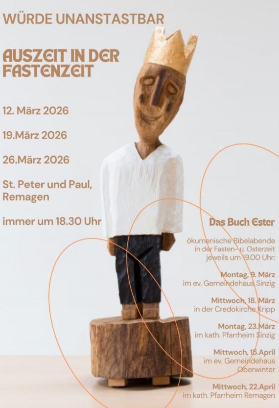Flyer 'Würde unantastbar - Auszeit Fastenzeit 2026'